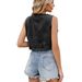 Women's Clothing Spring And Summer Washed Denim Vest Hot Girl Vest Top_ecoleips.com