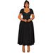 Women's Clothing Plus Size Long Tube Top Collar Waist Large Size Dress_ecoleips.com