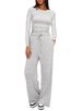 2026 Cross-Border European And American New Solid Color Casual Long Sleeve Set Top High Waist Wide Leg Pants_ecoleips.com