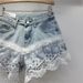 European Station New Denim Shorts Women's High Waist Embroidery Lace Stitching Loose Versatile Wide Leg A Line Hot Pants_ecoleips.com