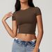 Women Yoga T-Shirt Sports Gym Cropped Tops Gym Training Shirt Fitness Short Sleeve Yoga Running Workout Tracksuit Short Sleeved_ecoleips.com