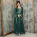 Elegant Long Sleeve Maxi Dress With Embellished Rhinestones Modest Muslim Evening Gown For Women, Plus Size A-Line Formal Dress (Green/Purple/Black)_ecoleips.com