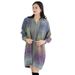 Autumn Winter Wool Knit Cardigan For Women Gradient Color Mid-Length Thickened Sweater Coat_ecoleips.com