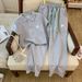 Women's Clothing Youthful Summer Tracksuit For Petite Women Casual Short Sleeve Top And Wide Leg Trousers Stylish Women's Clothing Set_ecoleips.com