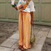 Spring Summer Women's Loose Casual Block Color Striped Print Straight-Leg Trousers
fashion High Quality Woman Pants_ecoleips.com