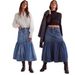 Women's Clothing Street Retro Women's High Waist A Line Casual Denim Skirt_ecoleips.com
