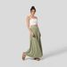 Voya New Women's Fashionable And Casual Design With Spliced Large Swing Knitted Hanging Loose Half Skirt_ecoleips.com