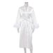 Aria Basics 2026 Spring/Summer Pajamas Cardigan Feather Satin Robe Loose Long European And American Bathrobe Women's Homewear_ecoleips.com