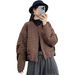 girl Winter New Retro Loose Round Neck Single-Breasted Quilted Warm Large Pocket Cotton Jacket_ecoleips.com
