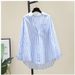 Aria Basics Aria Basics European And American Foreign Trade Cross-border Striped Loose-fitting Women's Outerwear, Regular Sleeves, Fashionable_ecoleips.com