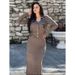 Women's Clothing Lapel Knitted Suit Skirt Women's New Slim Fit Suit Knitted Long Sleeve Two Piece Sweater_ecoleips.com