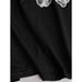 Plus-Size Embroidered Floral T-Shirt – Elegant Beaded Blouse For Women, Loose Fit & Breathable (1XL-4XL, Black)_ecoleips.com