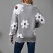 Aria Basics Aria Basics Autumn Winter New Lace V-Neck Anti-Mink Jacquard Pullover Knit Foreign Trade European American Cross-Border_ecoleips.com