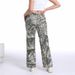 Women's Low-Rise Flared Jeans - Printed Botanical Design & Stretch Denim (S-2XL, Trendy Wide-Leg For Casual Chic)_ecoleips.com
