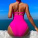 Women's Clothing Solid Color Halter Neck Sexy Hollow Swimsuit_ecoleips.com