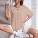 European And American Women's Casual Multi-color Round-neck Short-sleeve Simple Fashion Sports Top, Solid Color Loose_ecoleips.com