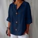 Women's V Neck T-Shirt Pure Cotton Button Top Loose Fitting American Style Spring Summer New Arrival_ecoleips.com