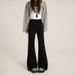 Black Fleece-lined Flared Jeans For Women, 2025 Autumn And Winter New Style, High-waisted, Loose, Stretchy, Plus-size,_ecoleips.com