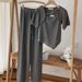 Women's Clothing Short Sleeved For Women Wide Leg Pants Two Piece Suit_ecoleips.com
