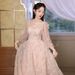 Women's Light Luxury Niche Style Long Sleeved Evening Gown French Elegant Pink Summer New Wedding Party Wear_ecoleips.com