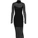 YD398 European And American Early Spring New Mesh See-through Sexy Mature Lady Style Tight-fitting High-neck 2-piece_ecoleips.com