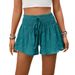 Y2K Drawstring Shorts Skirt For Women, Fashion Summer Casual High-Waisted Elastic Waistband Shorts With Pockets, Streetwear Aesthetic Skort_ecoleips.com