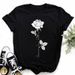 Cross-border Supply Letter Print Short-sleeve Harajuku Style Floral Summer Women's T-shirt_ecoleips.com