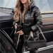 Women's Hooded Mid-Length Coat – Casual Long Sleeve Cotton Jacket With Pockets, Solid Color Outerwear (Black/Champagne/Khaki/Grey/Pink, S-XXXL)_ecoleips.com