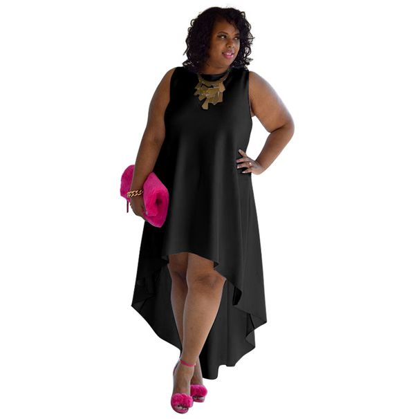 Women's Clothing Plus Size Clothes Sleeveless Round Neck Casual Dress Comfortable Fashionable Summer Thin Polyester Beach Style_ecoleips.com