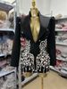 Women's Rhinestone Embellished Suit Dress European And American Socialite Style Sexy Heavy Duty Lapel New Summer Arrival 2025_ecoleips.com