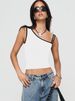 Women's Clothing sexy elastic contrast vest contrast edge oblique shoulder suspenders slim fit top for women_ecoleips.com