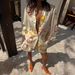 Women's Clothing Fashion Printed Linen Casual Versatile Shirt Cardigan Shorts_ecoleips.com