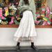 Preppy Korean Style Mesh Patchwork Midi Skirt High Waisted Slimming Long Skirt for Female Students Trendy Fairy like Instagram_ecoleips.com