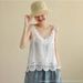 Bohemian Style Hollow-out Cotton-linen Camisole, New Summer Model, Loose Fit, Embroidered Lace V-neck Women's Tank Top_ecoleips.com