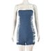 Women's Clothing Sexy Hollow Hole Zipper Wrapped Chest Stretch Denim Washed Jumpsuit_ecoleips.com