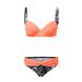 Women's High-Waisted Split Swimsuit Sexy Bikini Cross-Over Hard Underwire European American Style_ecoleips.com