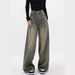 Vintage Distressed Wide-leg Jeans For Women, Plus Size, Early Autumn, Pear-shaped Body, High-waisted, Slimming, Loose,_ecoleips.com