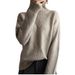 Elegant Diamond Knit High Neck Sweater - Soft & Warm Acetate Blend Pullover For Women, Cozy Winter Fashion In Multiple Colors (S-XXXL)_ecoleips.com