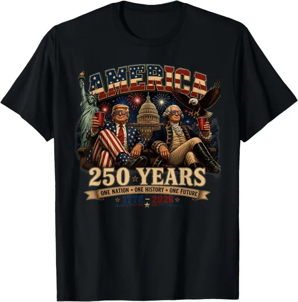 Women's T-Shirts 250 Years America Anniversary 250th Trump Washington Vintage T-Shirt_ecoleips.com