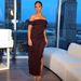 Elegant Solid Color Strapless Bodycon Evening Dress With Slit Ruffle Hem Luxury Formal Party Dress For Women_ecoleips.com