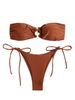2025cross Border New Solid Color Split Swimsuit Ins Net Red Swimsuit Women's Tube Top Bikini Bikini_ecoleips.com