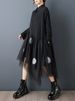 Patchwork Mesh Vintage Polka Dot Dresses For Women New Long Sleeve Loose Casual Shirt Dress Elegant Clothes Spring Autumn 2026_ecoleips.com