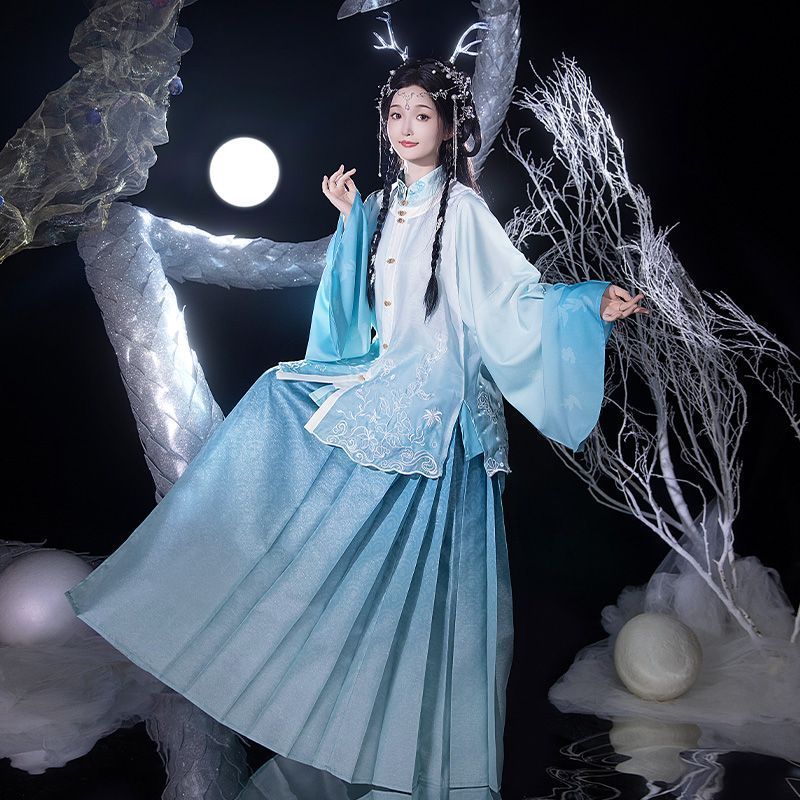Original Ming Dynasty Hanfu 2025 New Spring Autumn Collection, Exquisitely Embroidered Biji, Super Fairy Ancient Costume_ecoleips.com