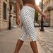 Women Casual Capri Pants Low Waist Stripes/Solid Color 3/4 Leggings Fitness Workout Cropped Pants For Daily Wear_ecoleips.com