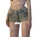 American Style Girl High Waist Denim Ultra Shorts 2025 Spring Summer New Slim Fit Hip-hugging Wide-leg Hot Pants_ecoleips.com