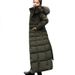 Long For Women Large Fur Collar, Winter Coat With Loose Belt, New Thickened Down Cotton Jacket_ecoleips.com