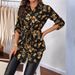 European And American Cross-border 2026 Fall/Winter Elegant Women's Floral Print Belted Long-sleeve Shirt With A_ecoleips.com