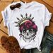 European And American Summer Skull Print Loose-fitting Short-sleeve Plus-size Fashion Women's T-shirt_ecoleips.com