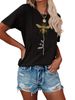 European And American Cross-border Foreign Trade Women's Clothing Cute Bee Print Round Neck Short-sleeve T-shirt Top_ecoleips.com