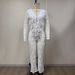 Spring Summer Women's Lace Top And Pants Two Piece Set Long Sleeved Hollow Out Cardigan Tie Waist American Style_ecoleips.com
